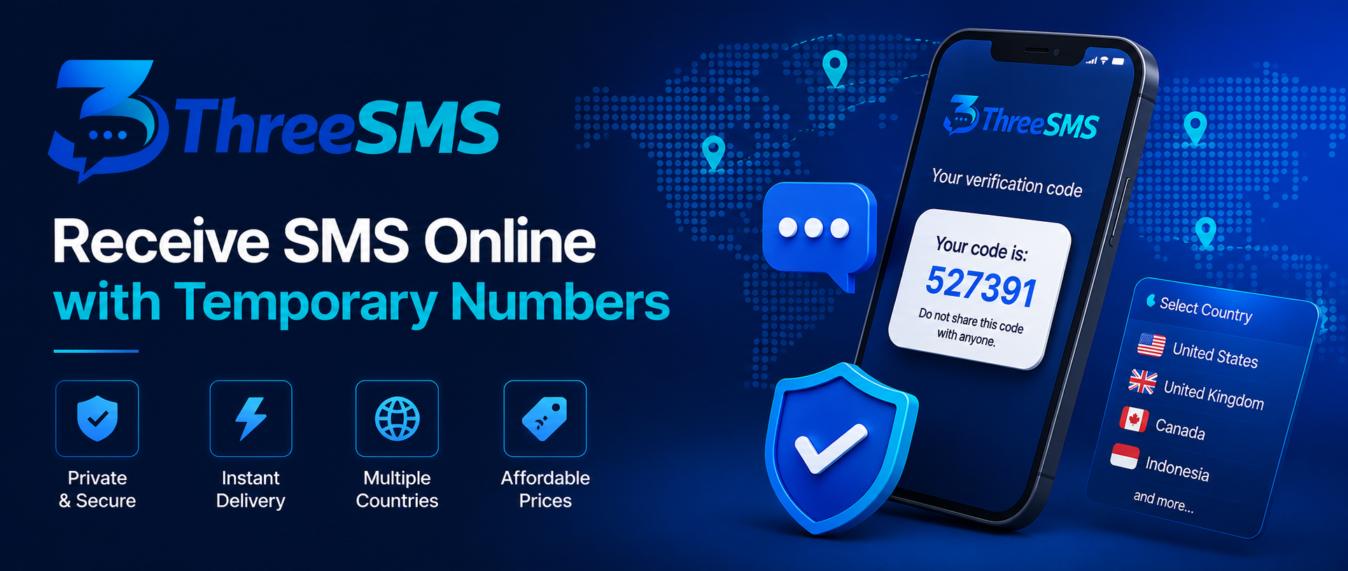 Receive SMS online using temporary virtual phone numbers